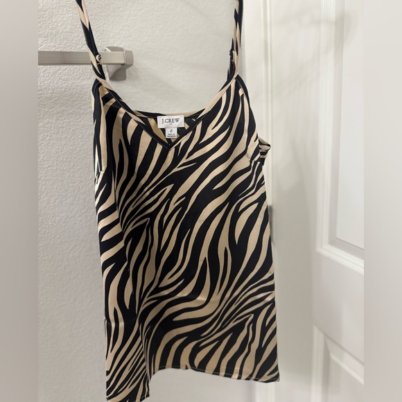 NWOT J. Crew Women's Camisole - Black and Tan Zebra Print - Picture 1 of 3